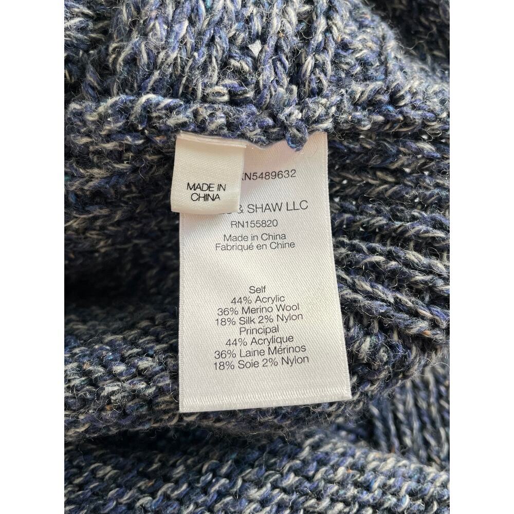 Veronica Beard Collina Sweater Vest Blue Cable Knit Wool Silk Turtleneck M/L - Picture 8 of 10